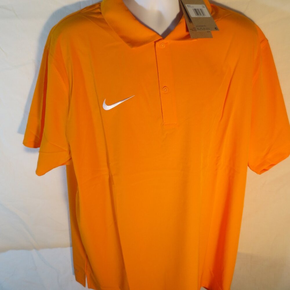 Nike Men's Short Sleeve DriFit Woven Polo Shirt DV6749 XXL Tenn Vols Orange NWT